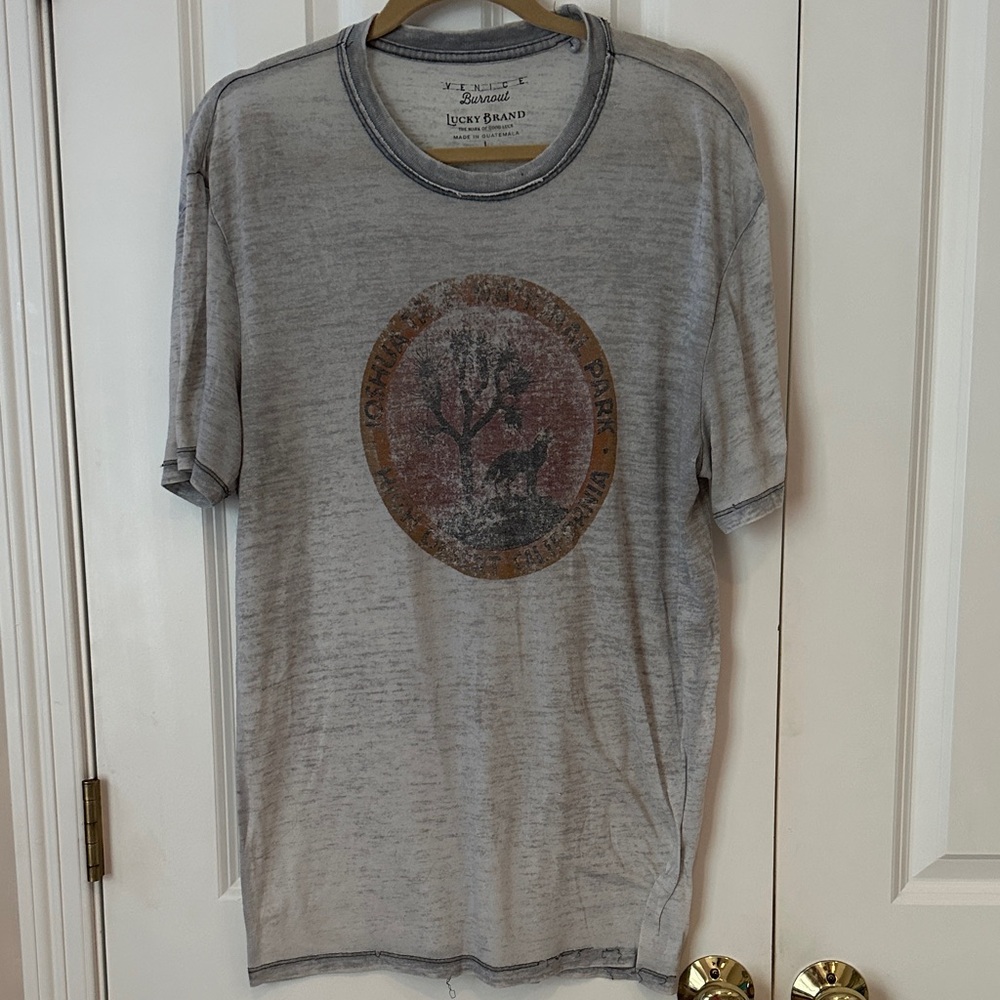 Lucky Brand Heather Gray Graphic Tee